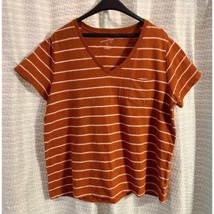 UNIVERSAL THREAD Rust Orange Striped Shirt